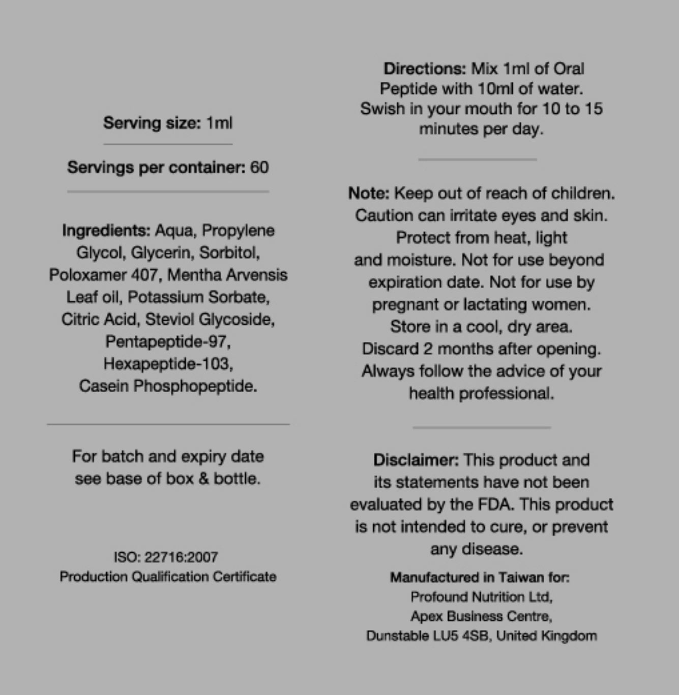 Oral Peptide Mouthwash